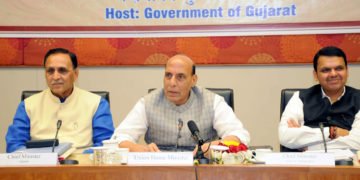 The Union Home Minister, Shri Rajnath Singh chairing the 23rd meeting of the Western Zonal Council, at Gandhinagar, Gujarat on April 26, 2018.
The Chief Minister of Gujarat, Shri Vijay Rupani and the Chief Minister of Maharashtra, Shri Devendra Fadnavis are also seen.