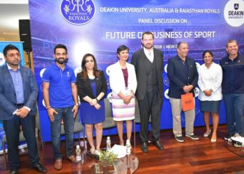 Deakin University, Australia and Rajasthan Royals organised a special panel discussion on “Future of Business of Sport” on 1 May 2018 at New Delhi. The panel discussion was organised with the aim to investigate, analyse and predict the key opportunities prevalent in Business of Sport in the short, medium and long term. It witnessed participation from key players like Shane Warne and Ajinkya Rahane and Lisa Sthalekar, along with industry participation.