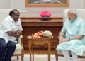 The Chief Minister of Karnataka, Shri H.D. Kumaraswamy calling on the Prime Minister, Shri Narendra Modi, in New Delhi on May 28, 2018.