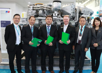 MTU and Jereh Petroleum Equipment signed the contract together with MTU’s Oil & Gas distributor in China, China Diesel Support Services (CDSS), during CIPPE. From left to right: Tony Chan, General Manager of MTU Hongkong; Wang Wei Zhong, General Manager Distribution & After Sales, CDSS; Zi Jing Zhong, President of Jereh Petroleum Equipment; Scott Woodruff, Director of Mining and Oil & Gas, MTU; Chu Fu-Min, Vice President of Sales and Business Development, MTU China and Zhang Wei, Vice President of Jereh Group.