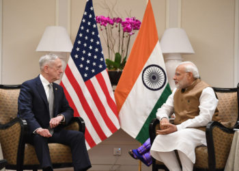 The Prime Minister, Shri Narendra Modi meeting the US Secretary of Defence, Mr. James Mattis, in Singapore on June 02, 2018.