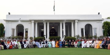 The Vice President, Shri M. Venkaiah Naidu with the Governors and Lt. Governors invited at his residence, on the eve of Conference of Governors 2018, in New Delhi on June 03, 2018.