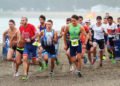 BOSTON, MA - JULY 22:  The elite athletes begin the Olympic race at Columbia Threadneedle Investments Boston Triathlon on July 22, 2018 in Boston, Massachusetts. (Photo by Adam Glanzman/Getty Images for Columbia Threadneedle Investments)
