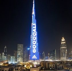 Worlds highest Football Live Scoreboard on Emaars Burj Khalifa in Dubai (PRNewsfoto/Emaar)