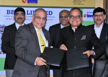 Mr. Jayant D. Patil, Whole-time Director (Defence) and Member of L&T Board with Mr. Deepak Kumar Hota, Chairman & Managing Director, BEML on the occasion of MoU signing