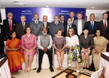 The Minister of State for Tourism (I/C), Shri Alphons Kannanthanam with Ambassadors and Diplomatic representatives after an interactive session with them to promote bilateral tourism, in New Delhi on July 10, 2018.
	The Secretary, Ministry of Tourism, Smt. Rashmi Verma is also seen.