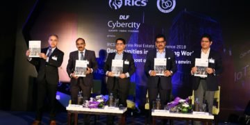 (L-R)  Ritesh Sachdev, Senior Executive Director- Occupier Services, Colliers International India; Nimish Gupta, Managing Director- South Asia, RICS; Sriram Khattar, MD, Rental Business, DLF group; Hariprasad Hegde, Global Head Operations, Wipro; Amit Grover, Director- Office Business, DLF