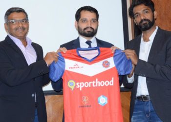 EXD Project’s Director, Mr. Vivekananda Revaiah, Launchpad’s Pankaj Ojha and  Rahul Thomas, Co-Founder & CEO, Sporthood Bhainchung Bhutia Football Schools .