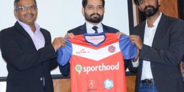 EXD Project’s Director, Mr. Vivekananda Revaiah, Launchpad’s Pankaj Ojha and  Rahul Thomas, Co-Founder & CEO, Sporthood Bhainchung Bhutia Football Schools .