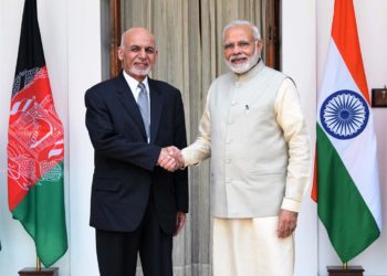 The Prime Minister, Narendra Modi meeting the President of Afghanistan, Dr. Mohammad Ashraf Ghani, at Hyderabad House, in New Delhi on September 19, 2018.