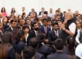 The Prime Minister, Narendra Modi interacting with the Medal Winners of the Asian Games-2018, in New Delhi on September 05, 2018. The Minister of State for Youth Affairs & Sports and Information & Broadcasting (I/C), Col. Rajyavardhan Singh Rathore is also seen.