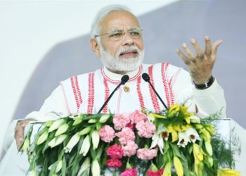 The Prime Minister,  Narendra Modi addressing the gathering at the launch of the Pradhan Mantri Jan Arogya Yojana (PMJAY), at Ranchi, in Jharkhand on September 23, 2018.