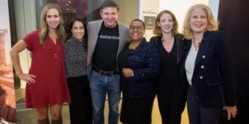 BTIG's Female CMO Roundtable - How Can Brands Engage Consumers in 2018 and Beyond - (Speakers Listed from Left to Right): Christina Carbonell, Co-Founder of Primary.com, Joanna Lord, Chief Marketing Officer of ClassPass, Richard Greenfield, BTIG TMT Analyst, Pam El, Chief Marketing Officer of the NBA, Emily Culp, former Chief Marketing Officer of Keds, and Linda Boff, Chief Marketing Officer of GE. (Photo Courtesy of Anthony Causi)