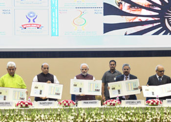 The Prime Minister, Shri Narendra Modi at the Silver Jubilee Foundation Day function of the National Human Rights Commission, in New Delhi on October 12, 2018.  
	The Union Home Minister, Shri Rajnath Singh, the Minister of State for Communications (I/C) and Railways, Shri Manoj Sinha and other dignitaries are also seen.