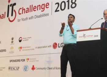 The Minister of State for Social Justice & Empowerment, Krishan Pal addressing at the inauguration of the “Global IT Challenge for Youth with Disabilities, 2018”, organised by the DEPwD, Ministry of Social Justice & Empowerment, in New Delhi on November 09, 2018.