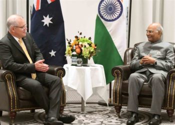 The Prime Minister of Australia, Mr. Scott Morrison calling on the President, Ram Nath Kovind, at Sydney, in Australia on November 22, 2018.