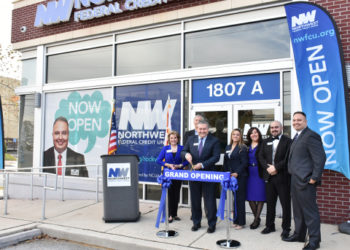 Photographed: Georgette Godwin, President & CEO of Montgomery County Chamber of Commerce, Tom Conroy, Chair of Northwest Federal Board of Directors, and Jeff Bentley, President & CEO of Northwest Federal Credit Union, pictured with the Rockville Branch team. (Photo: Business Wire)