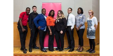 Recent pilot program graduates and their Marriott Associate mentors at the Marriott Toronto Eaton Centre.