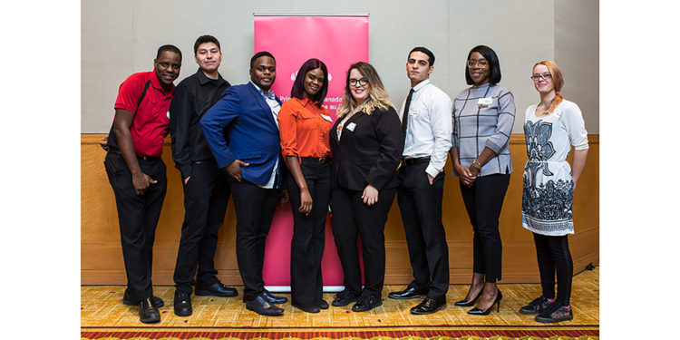 Recent pilot program graduates and their Marriott Associate mentors at the Marriott Toronto Eaton Centre.