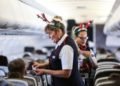LAPLAND, FINLAND:
Andrea Hatfield (Cabin Crew) gets into the Christmas spirit onboard a special charter to Lapland from London Gatwick on 07 December 2015