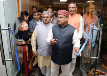 The Union Minister for Social Justice and Empowerment Thaawar Chand Gehlot inaugurating the Conference hall of Dr. Ambedkar International Centre, in New Delhi on December 06, 2018. The Minister of State for Social Justice & Empowerment, Vijay Sampla is also seen.