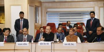The Union Minister for Finance and Corporate Affairs, Arun Jaitley addressing a press conference on the 32nd GST Council meeting, in New Delhi on January 10, 2019. The Minister of State for Finance, Shiv Pratap Shukla and the Revenue Secretary, Dr. Ajay Bhushan Pandey are also seen.