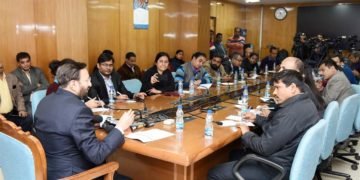 The Union Minister for Human Resource Development, Prakash Javadekar addressing a press conference, in New Delhi on January 15, 2019.