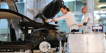 One of the three places where customers could get involved: joining the drive train to the body (“marriage”).