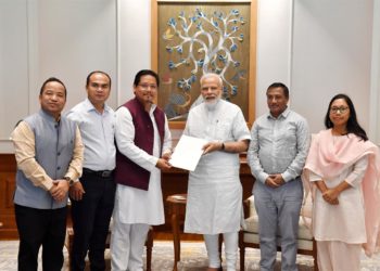 The Chief Minister of Meghalaya, Conrad Sangma calling on the Prime Minister, Narendra Modi, in New Delhi on June 15, 2019.