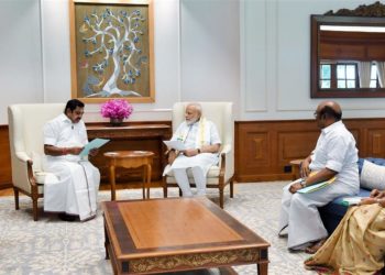 The Chief Minister of Tamil Nadu Edappadi K. Palaniswami calling on the Prime Minister, Narendra Modi, in New Delhi on June 15, 2019.