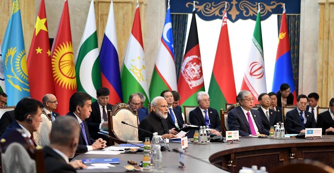 The Prime Minister,  Narendra Modi at the delegation level meeting of the Shanghai Cooperation Organization (SCO) Summit, in Bishkek, Kyrgyz Republic on June 14, 2019.