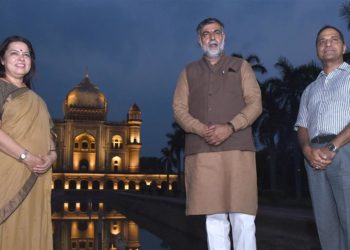 The Minister of State for Culture and Tourism (Independent Charge Prahalad Singh Patel inaugurates the Architectural Illumination of the Historic Safdarjung Tomb, in New Delhi on July 19, 2019. The Member of Parliament Smt Meenakshi Lekhi and the Secretary, Culture  Arun Goel are also seen.