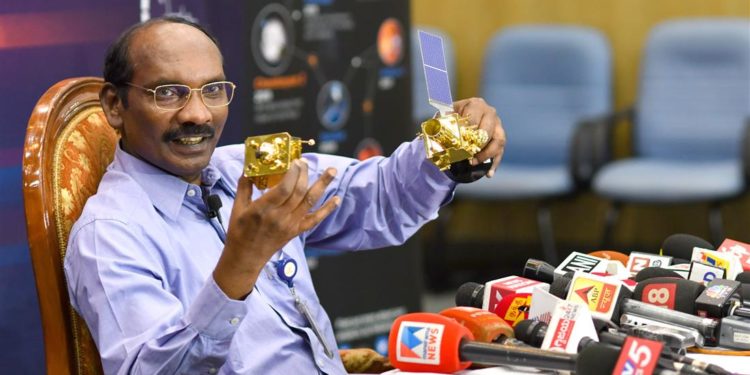 The Chairman, Indian Space Research Organisation (ISRO), Dr. K. Sivan addressing a press conference on the occasion of ‘Lunar Orbit Insertion of Chandrayaan-2 Mission’, in Bengaluru on August 20, 2019.