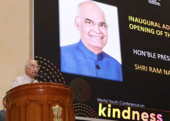 The President,Ram Nath Kovind addressing at the inauguration of the first World Youth Conference on Kindness, in New Delhi on August 23, 2019.