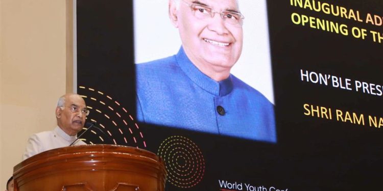 The President,Ram Nath Kovind addressing at the inauguration of the first World Youth Conference on Kindness, in New Delhi on August 23, 2019.