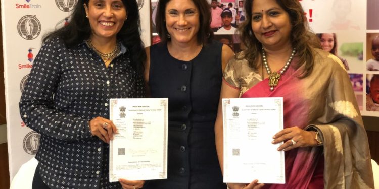 (L to R) _ Mamta Carroll, Vice President & Regional Director, Asia, Smile Train_ Susannah Schaefer, Executive Vice Chair, President & CEO, Smile Train_ and Dr. Nandita Palshetkar, President, FOGSI