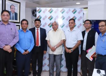 The Chief Election Commissioner, Sunil Arora at the launch of the Electoral Verification Program, in New Delhi on September 01, 2019. The Election Commissioner, Ashok Lavasa and other dignitaries are also seen.