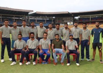 Standing (L to R): Madhav Bajaj, Naveen MG, Aman Khan, Mitrakant Singh Yadav, Prateek Jain, Abhishek Reddy, Naga Bharath, Samarth R, Karthik CA, Sujay Sateri, Mohit Khoker (Manager)

Sitting (L to R): Shreyas Gopal, Amit Verma, Rohit Sabharwal, Udit Patel (Secretary), Siddharth KV
