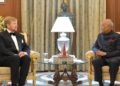 The King Willem-Alexander of the Kingdom of Netherlands, meeting the President,  Ram Nath Kovind, at Rashtrapati Bhavan, in New Delhi on October 14, 2019.