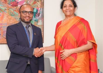 The Union Minister for Finance and Corporate Affairs, Smt. Nirmala Sitharaman meeting the Finance Minister of Maldives, Mr. Ibrahim Ameer, on the sidelines of the IMF-WB Annual Meetings 2019, in Washington DC, USA on October 18, 2019.
