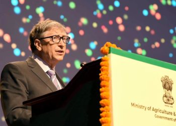 The Co-Chair of the Bill & Melinda Gates Foundation, Mr. Bill Gates addressing the 8th International Conference on Agricultural Statistics (ICAS-VIII), in New Delhi on November 18, 2019.