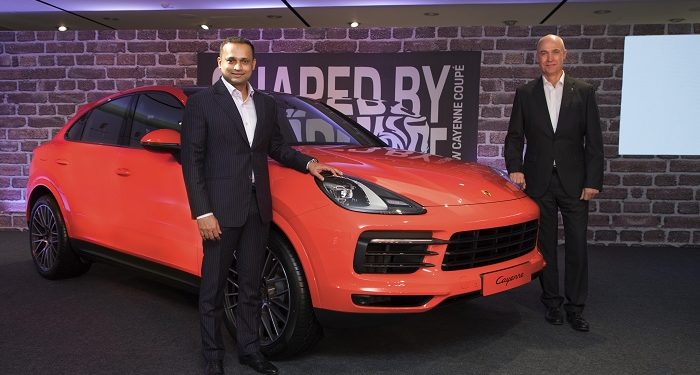 Pavan Shetty Director - Porsche India and Dr. Manfred Bräunl CEO - Porsche Middle East and Africa FZE with the new Cayenne Coupé