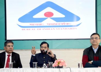 The Union Minister for Consumer Affairs, Food and Public Distribution, Ram Vilas Paswan briefing media on the various steps taken by BIS towards making drinking water standards mandatory across the nation, in New Delhi on December 09, 2019. The Secretary, Department of Consumer Affairs, A.K. Srivastava is also seen.