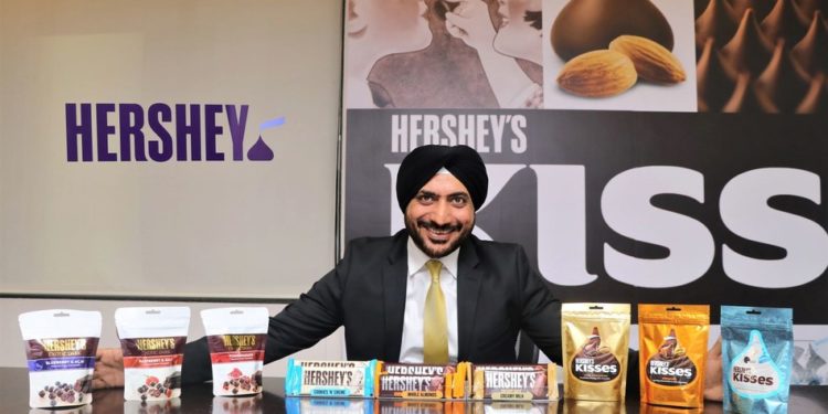 Mr Herjit Bhalla, MD _ Hershey India with the range of Iconic HERSHEY’S KISSES Chocolates, HERSHEY’S Bars and HERSHEY’S EXOTIC DARK Chocolate