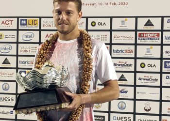 James Duckworth of Australia with his prized possession