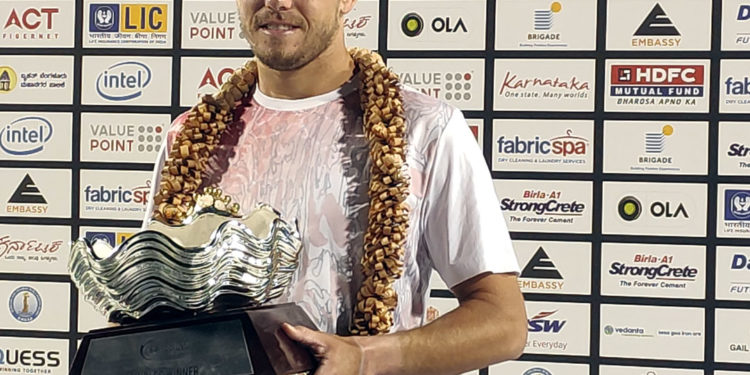 James Duckworth of Australia with his prized possession