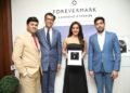 (L-R) Mr. Amit Bandi, CEO, DP Abhushan Ltd, Mr. Sachin Jain, President, Forevermark India, Actress Neha Sharma and Mr. Vikas Kataria, Managing Director, DP Abhushan Ltd.