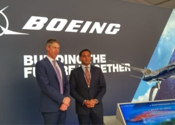 Salil Gupte, president, Boeing India and Darren Hulst, VP, Commercial Marketing, The Boeing Company at Wings India 2020 in Hyderabad.
