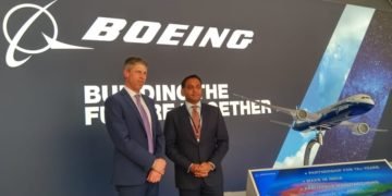 Salil Gupte, president, Boeing India and Darren Hulst, VP, Commercial Marketing, The Boeing Company at Wings India 2020 in Hyderabad.