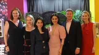 L-R Ms.Michelle Wade,Ms.Emily Mcburnie, Ms.Gonul Serbest, Ms.Nushrat Bharucha, Mr.Nick Mann, Ms.Emily Dunn